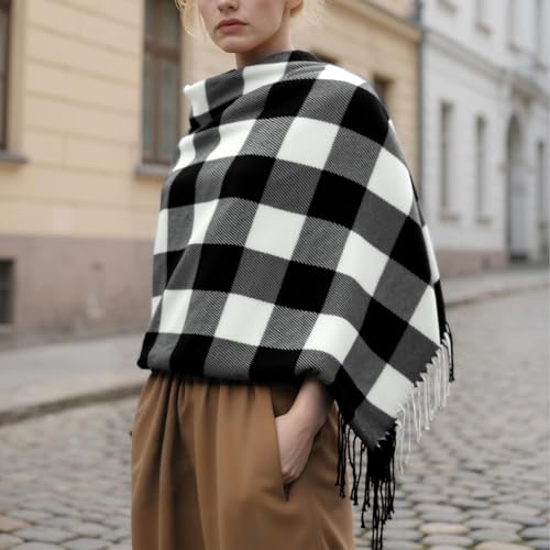 Image of Loritta Winter Scarf for Women, Long Plaid Shawl Wraps Scarves Gifts