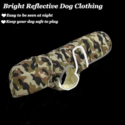 Etechydra Winter Hundejacke with Abnehmbarem Hut, Hundemantel Wasserdicht Reflektierend Hund Mantel Warme Hoodie Fleece Welpenmantel, Jacken für Kleine Mittlerer Große Hunde, Grün, S