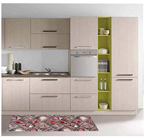 Tappeto Runner Cucina 300cm - Stampa Cuori, PVC Lavabile, Antiscivolo, Made In Italy - Foto 7