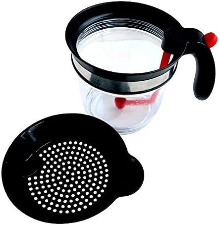 Miniatura 9 de Separador de grasa con fácil liberación inferior, separador de salsa de grasa de 4 tazas con colador, hace caldo sin grasa para salsa, sopas y