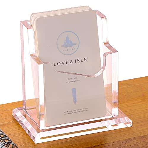 SANRUI Business Card Holder Vertical, Clear Acrylic Business Card Display Stand for Desk -Vertical Placement of The Card- 1 Pack(1 Cell V)