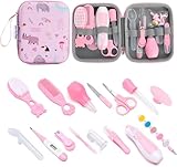 20Pcs Baby Healthcare und Grooming Kit, Sicherheit Neugeborenes Kinderzimmer Pflege-Set mit Haarbürste Kamm, Nagelknipser, Thermometer, Schnuller-Clip, Baby-Register Suche, Neugeborenes Essentials für