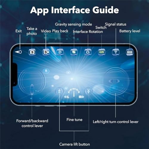 Underwater Drone with Camera, Mini Waterproof RC Boat with Smart App Control, WiFi Wireless Connectivity, Real-Time Image Transmission, 6CH Remote Control for Underwater (A) - 3