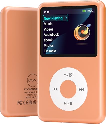Image of 64Gb Mp3 Player with Bluetooth Y1 Portable Music Digital Players Supports Playlist Audiobook Video Nice Gadget for Kids Orange