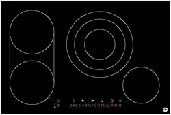 Cooktop Elétrico Life 4 Zonas 60cm Preto Vidro Cerâmico Painel Touch Aquecimento Rápido, Design Moderno e Fácil Limpeza para Cozinha Planejada