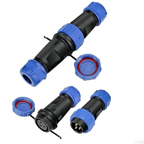 GLDFYYDS 2 PCS Aviation Plug And Socket IP68 Industrial Waterproof 2/3/4 Pin Connector Male-Female Docking SP21 Quick Connect Wire Connector (3 Pin)