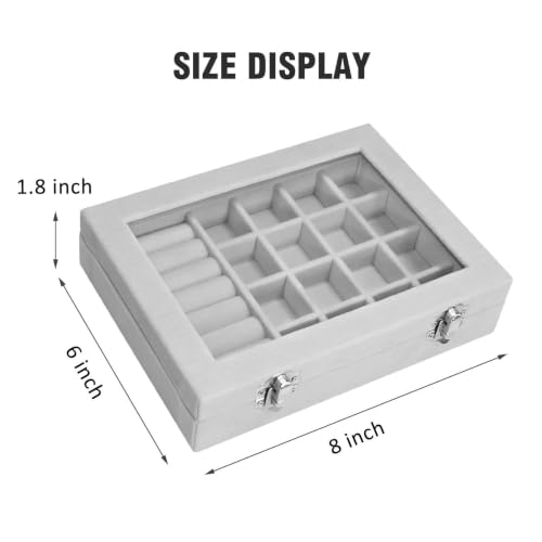 Image of Vicoter Rings Organizer Tray 7 Slots Velvet Jewelry Earring Storage Box