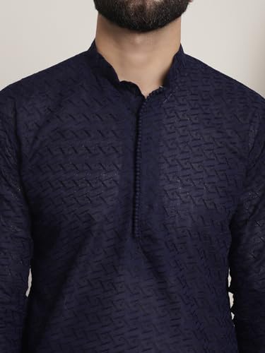 Image of SOJANYA Men's Silk Blend Regular Fit Casual (Since 1958 Woven Design Kurta with Churidar & Embroidered Nehru Jacket