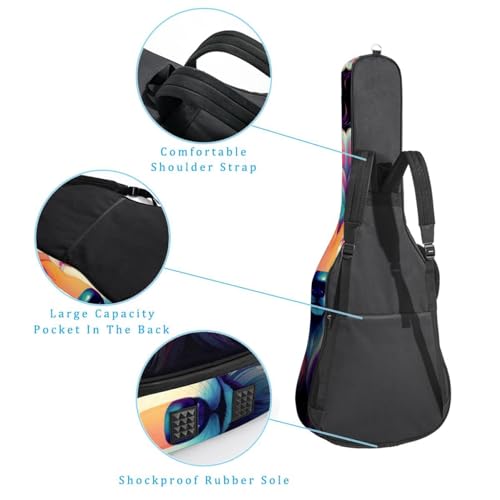 JRHEJTFZ Housse pour guitare acoustique de 1,9 cm d’épaisseur – Imperméable – Durable et élégant – Motif loup de dessin animé avec fleur violette, Multicolore., 42.9×16.9×4.7 in, Motif imprimé - Les Beatles, Paul McCartney, John Lennon, RIngo Starr, George Harrison JRHEJTFZ Housse pour guitare acoustique de 1,9 cm d'épaisseur - Imperméable - Durable et élégant - Motif loup de dessin animé avec fleur violette, Multicolore., 42.9x16.9x4.7 in, Motif imprimé – Image 4