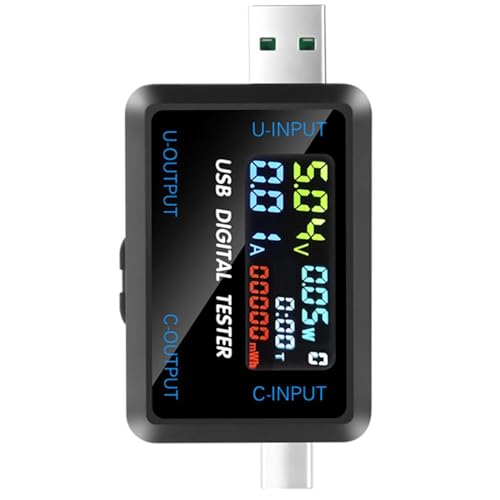 VOKTTA Type-C+USB Tester Messgerät USB C Tester 0-8A 4.5-36V Digital Multimeter Power Meter Spannung Voltmeter Strommesser Leistungskapazität Detektor