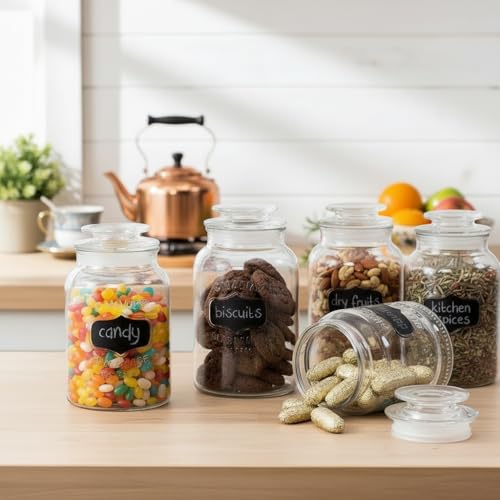 Image of ginoya brothers - Kitchen Glass Jar (3, 1500 Ml. Cookie Jar)