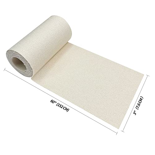 Image of KING MOUNTAIN Linen Fabric Iron-on Repair Patch, Inside&Outside Fabric Repair Patch, 3 inchx60 inch with Backing Glue Linen Repair Decorative Patch kit (Off-White)