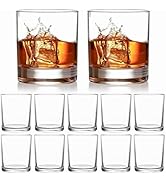 12 Pack Double Old Fashioned Whisky Glasses, 12 Fl Oz. Drinking Glasses, Lowball Cocktail Glasses...