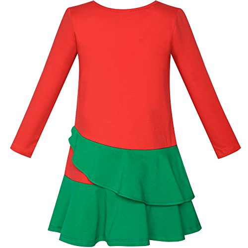 Sunny Fashion Girls Dress Mermaid Princess Long Sleeve Pocket Casual Cotton3