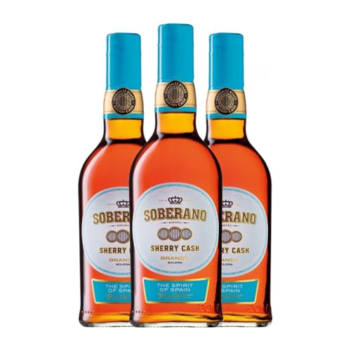 Brandy González Byass Soberano Solera 1 L (Karton mit 3 Flaschen von 1 L)