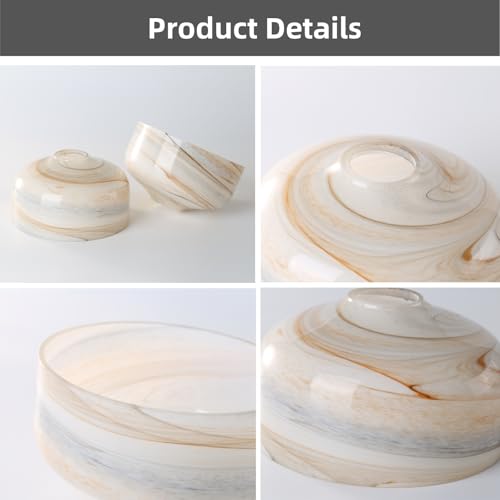 Image of 7 Inch Glass Shade Replacement for Light Fixtures, Pendant Light Glass Shades, with 1-5 /8 inch Fitter, Handblown Glass Lampshade Cover for Mini Ceiling Light Chandelier, Gray Mixed Brown, 1 Pack