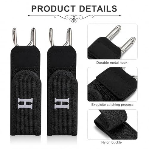 Image of PUJI Buckleless Belt for Men & Women - Elastic Stretch Waist Belt with Metal Hook, Invisible Everyday Work Belt, Black, Brown, White (2 pcs)