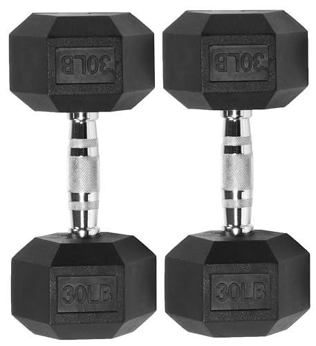 Premium-Rubber-Encased-Hex-Dumbbell-Pairs