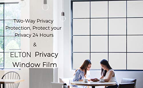 Image of ELTON Vinyl Privacy Window Films Opaque Sparkle Frosted Home Security Self Adhesive for Bathroom Door Window Heat Control Anti UV (2 X 50 feet) (Sparkle Frosted)