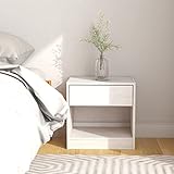  Homgoday Table de chevet, table de nuit, table de chevet, table d\'appoint, table de chevet, table d\'appoint, table de canapé, pour chambre à coucher, lit, blanc, 40 x 31 x 40 cm, pin massif