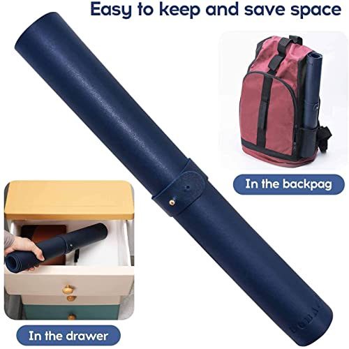 Image of Mouse Pad, Desk Mat, Large Leather Desk Pad, PU pad Waterproof Mouse Pad for Laptop, Office Table Protector Blotter Best Gifts (60 x 30 cm, Dark Blue)