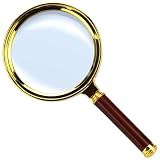 Magnifying Glass x10 Wood Handle Lente Ingrandimento con in Vetro, Hobby