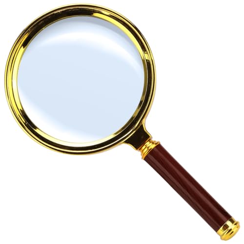 Loupe Grossissante x10 - Verre 90mm - Poignée Bois - pour Lecture