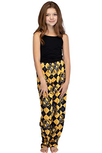 Harry Potter Big Girls Hogwarts Houses Crest Lounge Pants Pajamas (Hufflepuff, 18/20)2