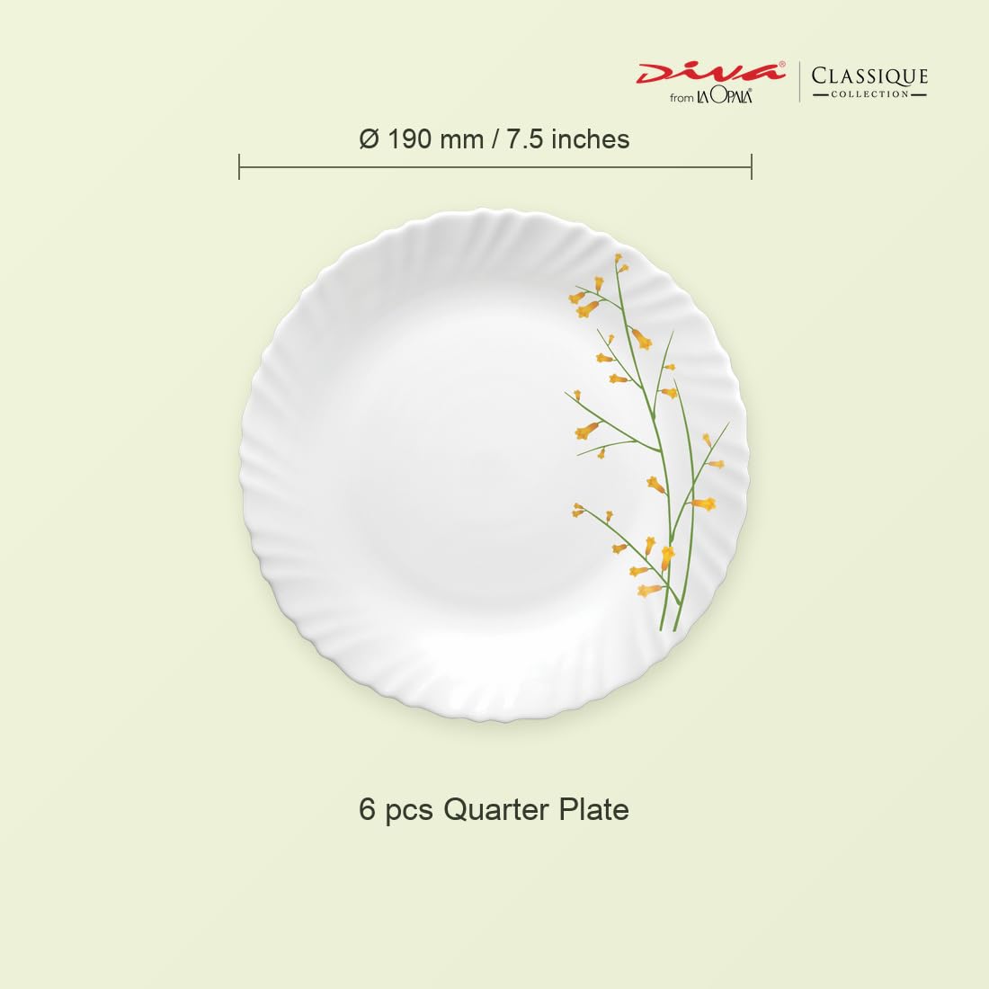 La Opala Diva Classique Quarter Plate Set - 7.5" -3 La Opala Diva Classique Quarter Plate Set - 7.5" -3