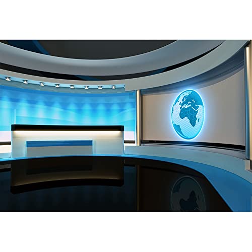 Aoihrraan 2,2x1,5m Nachrichten Sendung Saal Hintergrund Interior Global News Reportage Bildschirm Fronttisch TV-Show Fotografie Hintergrund Business Konferenz Erwachsene Portrait Foto Requisiten
