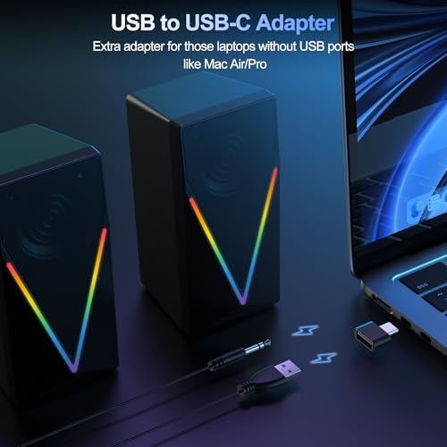 BUSP-HYY RGB Desktop Speakers with Enhanced Bass E-1062 の商品画像 3