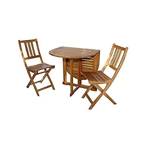 junado SAM 3-TLG. Gartengruppe Pablo, 1 x Tisch 120x70 cm + 2 x Stuhl,...