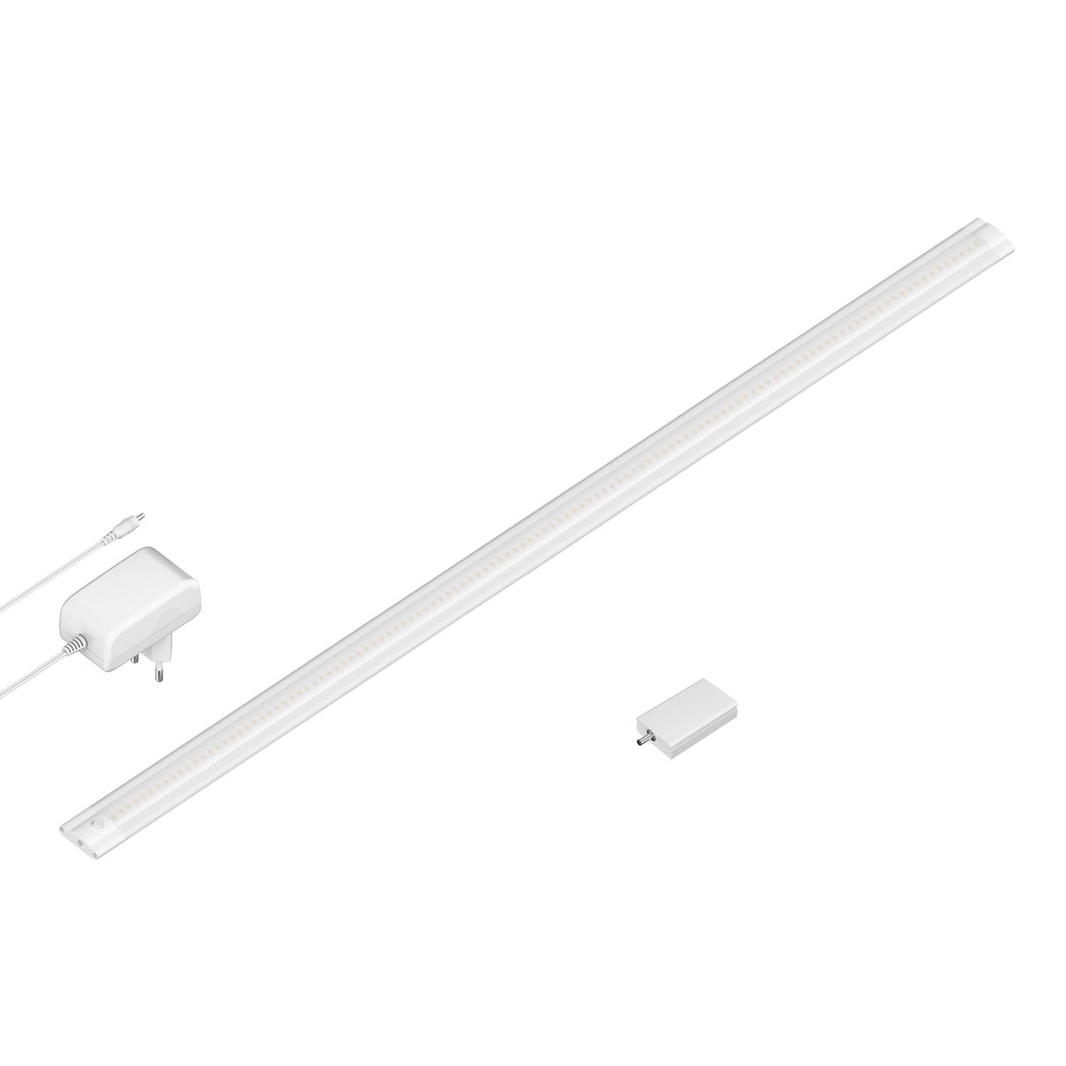 ledscom.de Luce intelligente LED sottopensile SIRIS bianco opaco con alimentatore e controller WLAN, piatto, smart home, abilitato Alexa, 90 cm ciascuno, 1044lm, bianco