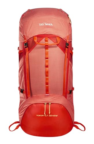 Tatonka Trekkingrucksack Yukon LT 50+10 Women RECCO - Sehr leichter Damen-Rucksack mit großem Frontzugriff und verstellbarem Rückensystem - 60 Liter Volumen (red orange)