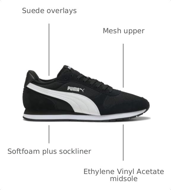 Image of PUMA Mens St Miler Lace Up Sneakers Shoes Casual - Black - Size 11 M