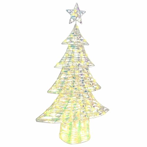 Árvore de Natal com 160 LEDs branco quente 150 cm, pete, árvore 3D com estrela, decoração moderna, para interiores, Natal, árvore de Natal artificial