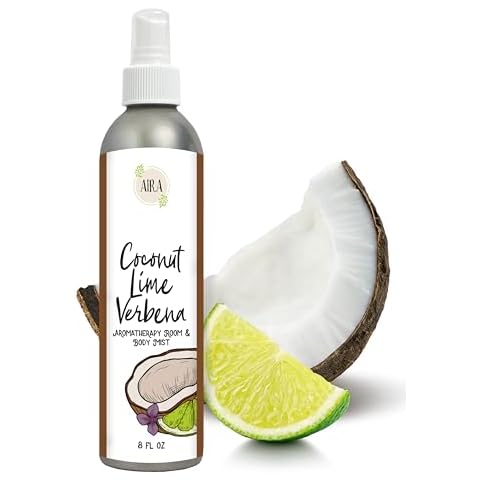 Aira Mist Coconut Lime Verbena Organic Room Spray - Essential Oil Spray with Therapeutic Essential Oils - Air Freshener - Living Room Spray & Bathroom Spray Free of Alcohol & Parabens - 8 Ounces Cover
