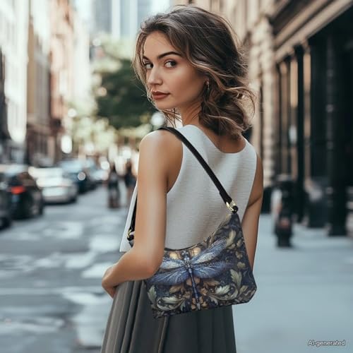 Bolso bandolera para mujer, clutch, bolso de mano o tote tipo hobo de cuero sintético con cierre de cremallera miniatura 2