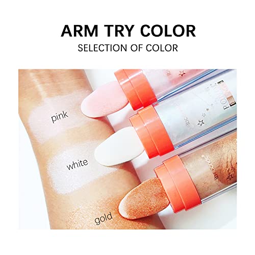 Ibcccndc Body Glitter Shimmer Highlighter Powder With Sponge Head, High Gloss Fairy Glitter Sparkle Powder Makeup For Hair Face Body Cosmetics , Magic Colour Shiner Polvo De Hadas (3 Colors) #TOP3