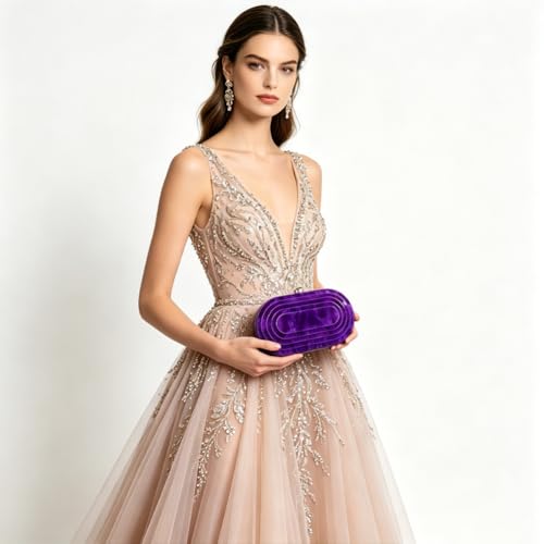 Image of Acrylic Bubble Bag Luxury Marble Clutch Evening Purses for Women Glitter Handbag for Wedding Party Prom