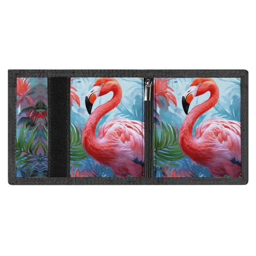 Painted Flamingo Trifold Wallet for Men - Money Clip Slim Wallets with Multiple Card Slots Minimalist Small Front Pocket Wallet for Everyday Carry4