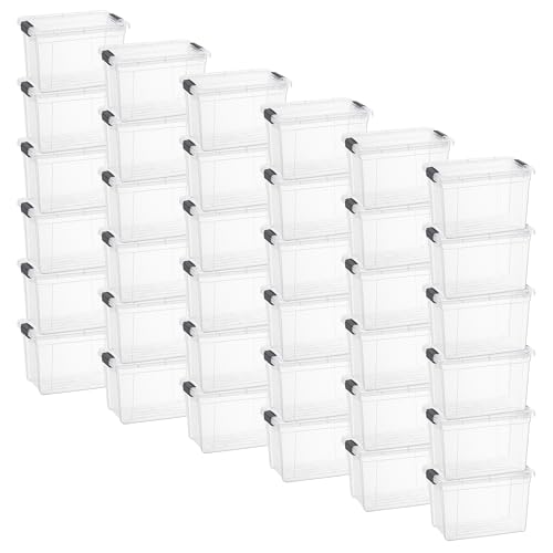 Image of Superio 8.7 Quart Clear Plastic Storage Boxes with Lids, Stackable Organizer Containers, BPA-Free Storage Bins for Home, Office, School & Dorm, 36 Pack