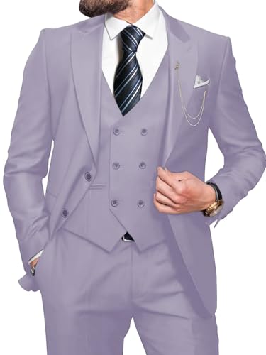 Suits for Men Slim Fit Double Breasted Suit Men 3 Piece Blazer Vest Pants Sets Men's Suits Wedding Prom Business