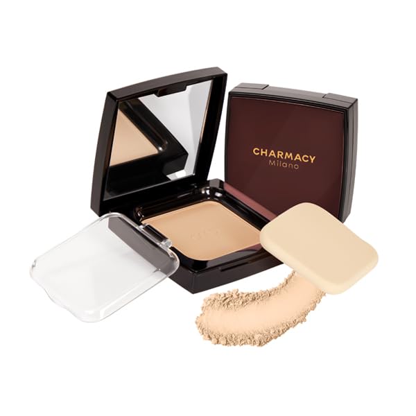 Charmacy Milano HD Cover Compact For All Skin Type - 3, High-Definition Coverage, Matte Finish, Blurs Imperfections, Compact Size (8 gms)