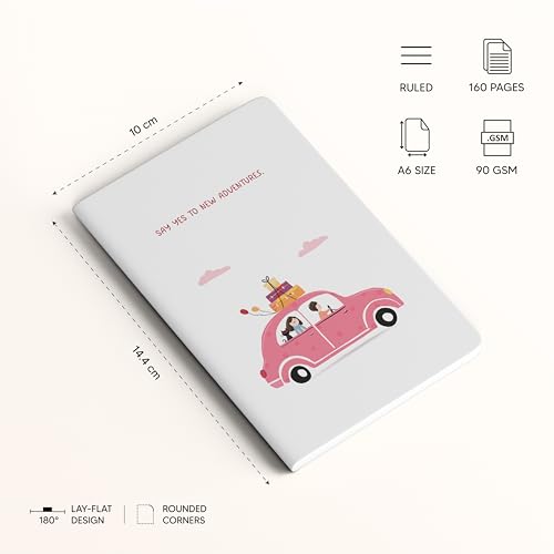 Image of FACTOR NOTES A6 Notebook (Say Yes) | Ruled, 160 Pages, 90 GSM Thick Paper | Cute Aesthetic Notebook for Women