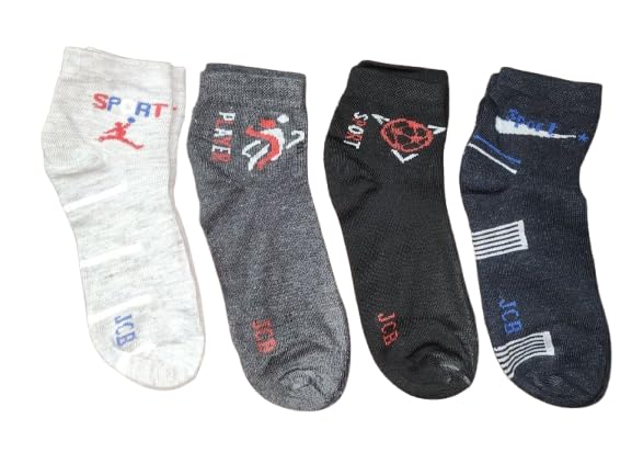 Ankle Length Sports Socks for Men & Women, Multicolour Pack of 4 | Breathable Stretchable Athletic Socks for Running, Gym, Walking, Casual & Daily Wear-picture-37