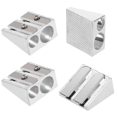 12 Stück Metall 2 Loch Bleistiftspitzer aus Magnesium - Doppelspitzer Mit Doppelklinge für Familie, Schule und Büro