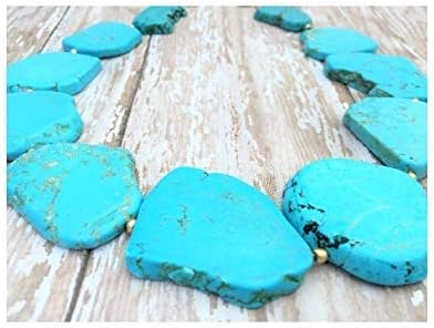 Chunky Turquoise Statement Necklace with Silver Accents