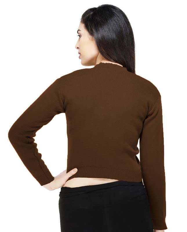 Image of Women Winter Wear V-Neck Full Sleeves Regular Fit Woollen Blouse