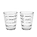 Beautyflier Pack of 2 Cocktail Wine Jigger Clear Glass Shot Glasses Drink Spirit Measure Cup For Measurement Bar Party Kitchen Tool (1.5 OZ, 2PCS)